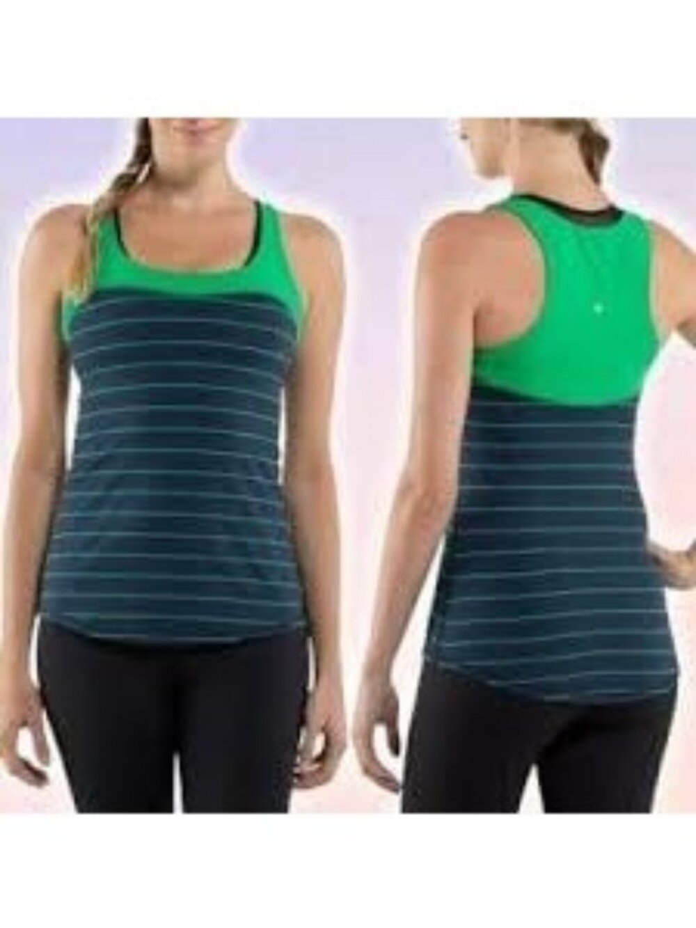 Lululemon Tank Top Racerback Striped Athletic Sleeveless Size 4 Activewear Gym